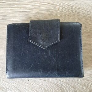 Vintage Princess Gardner Wallet Blue Full Grain Leather‎
